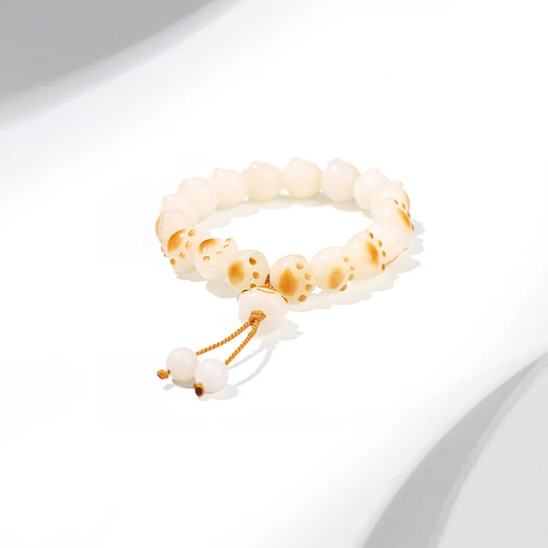 Welcome To The Treasure White Jade Bodhi Bracelets Unisex-5