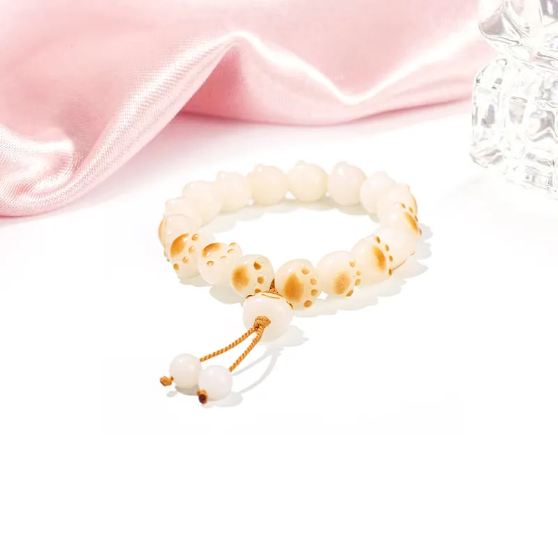Welcome To The Treasure White Jade Bodhi Bracelets Unisex-3
