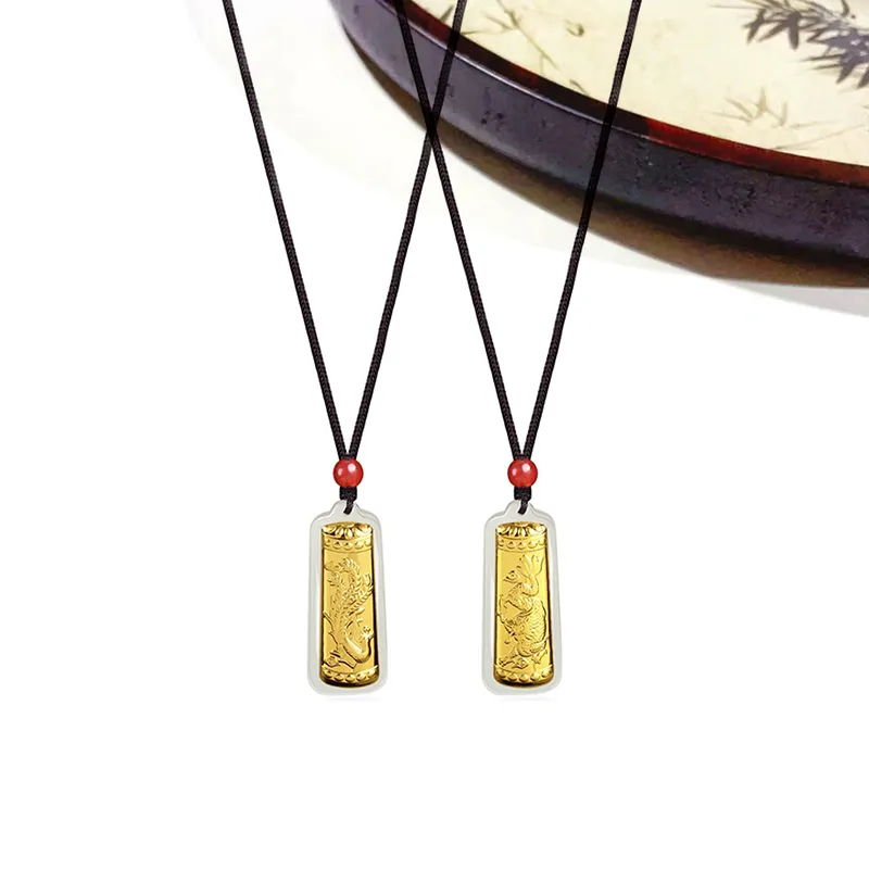 Welcome To The Treasure Alloy/Colored Glaze Necklaces Unisex-3