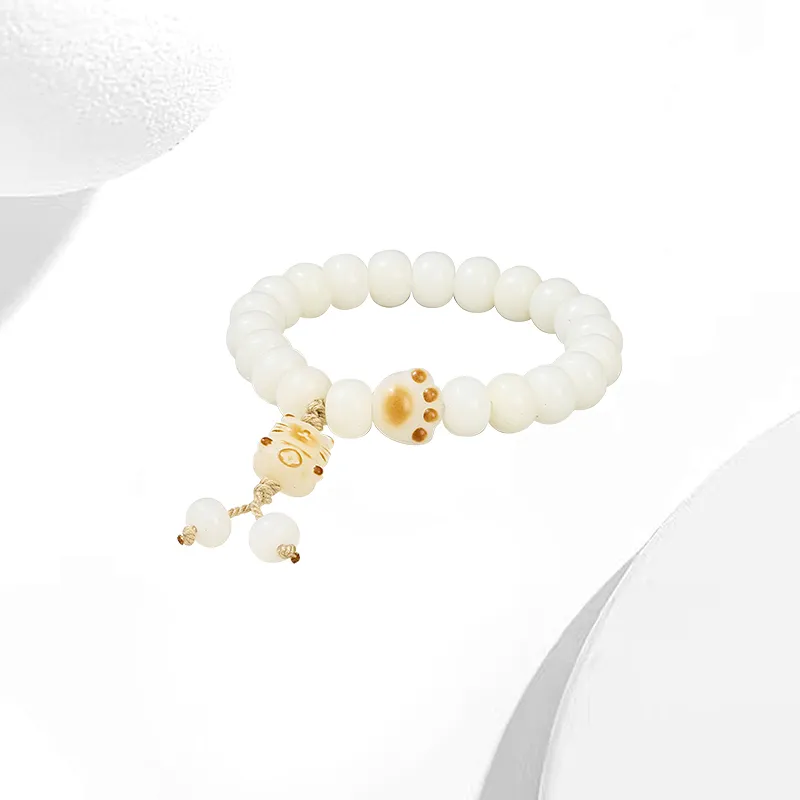 Welcome To The Treasure White Jade Bodhi Bracelets Unisex-2