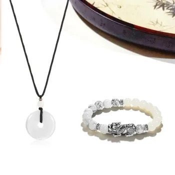 Welcome To The Treasure White Jade Bodhi Bracelets Unisex