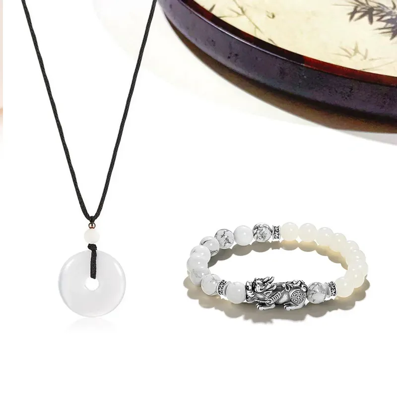 Welcome To The Treasure White Jade Bodhi Bracelets Unisex-1