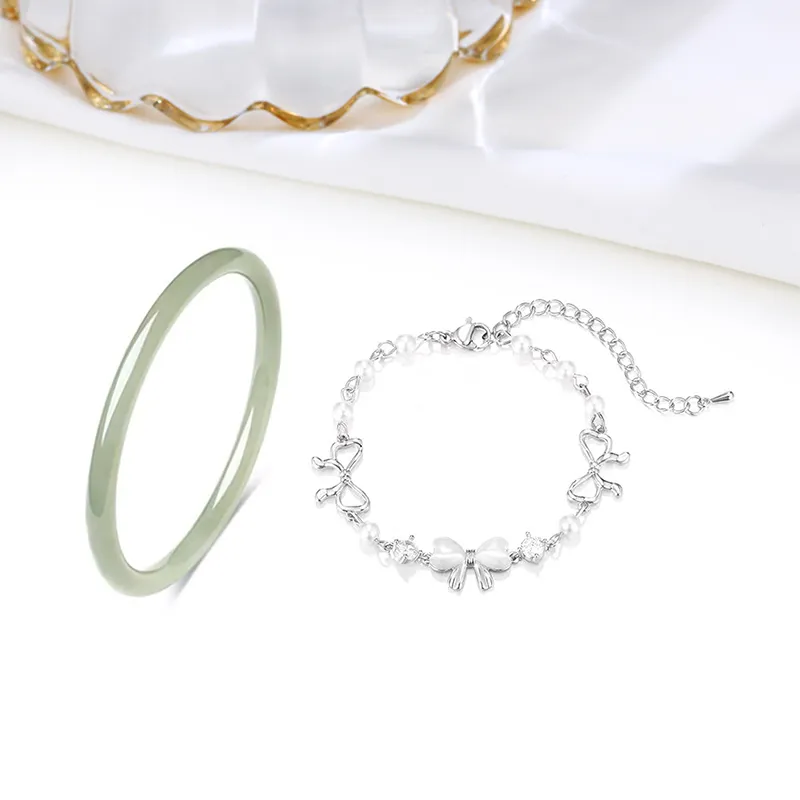 Welcome To The Treasure Colored Glaze Bangles Unisex-1