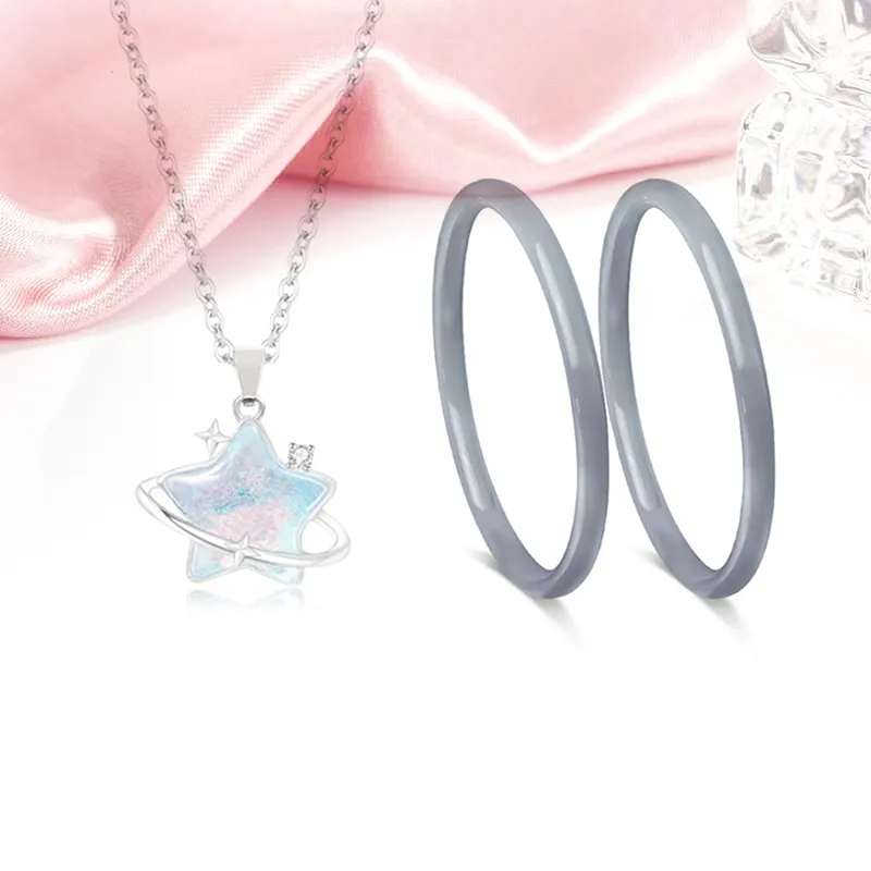 Welcome To The Treasure Colored Glaze Jade Necklaces Unisex-2