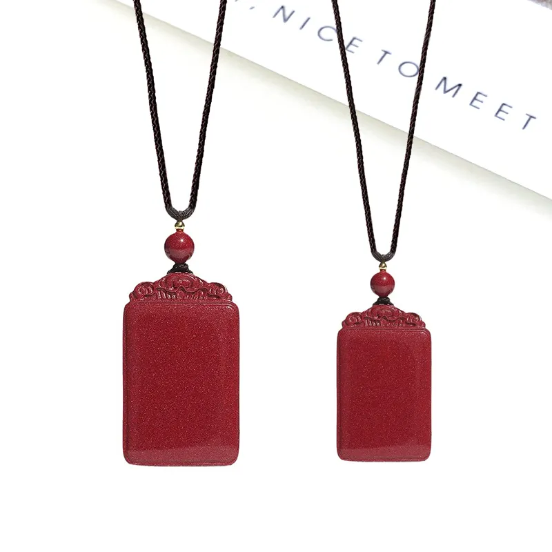 Welcome To The Treasure Cinnabar Jade Necklace Good Luck Unisex-4