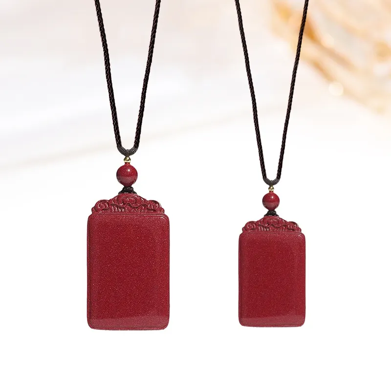 Welcome To The Treasure Cinnabar Jade Necklace Good Luck Unisex-3