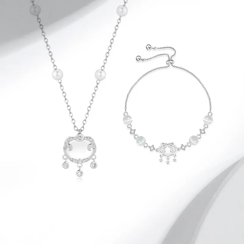 Welcome To The Treasure Colored Glaze Jade Necklaces Unisex-4