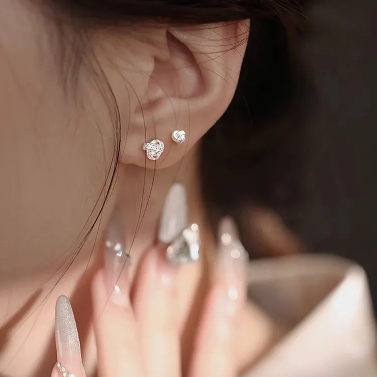 JOLLY NOTE Sterling Silver Stud Earrings Women's-1