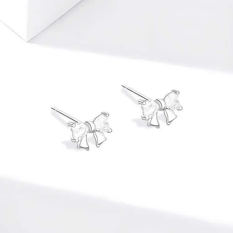 JOLLY NOTE Sterling Silver Stud Earrings Women's Good Luck-2