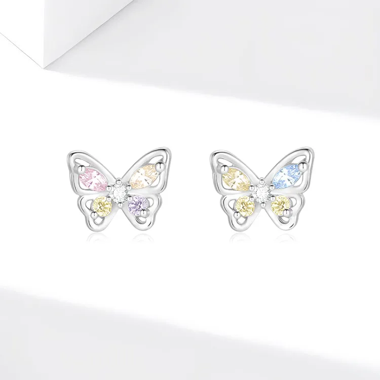 JOLLY NOTE Sterling Silver Stud Earrings Women's Good Luck-4