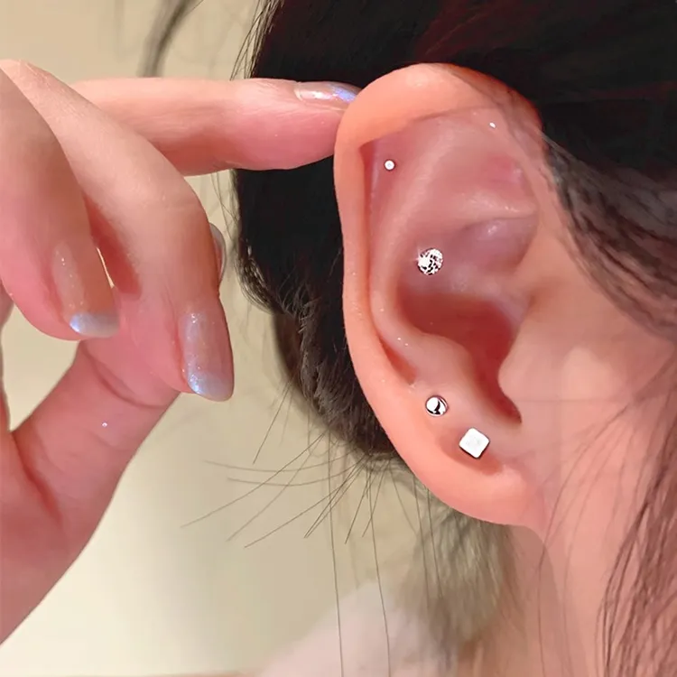 JOLLY NOTE Sterling Silver Stud Earrings Women's-1
