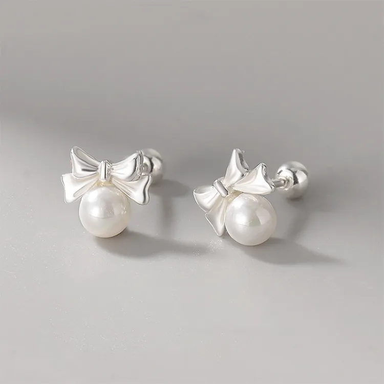 JOLLY NOTE Sterling Silver Stud Earrings Women's-3