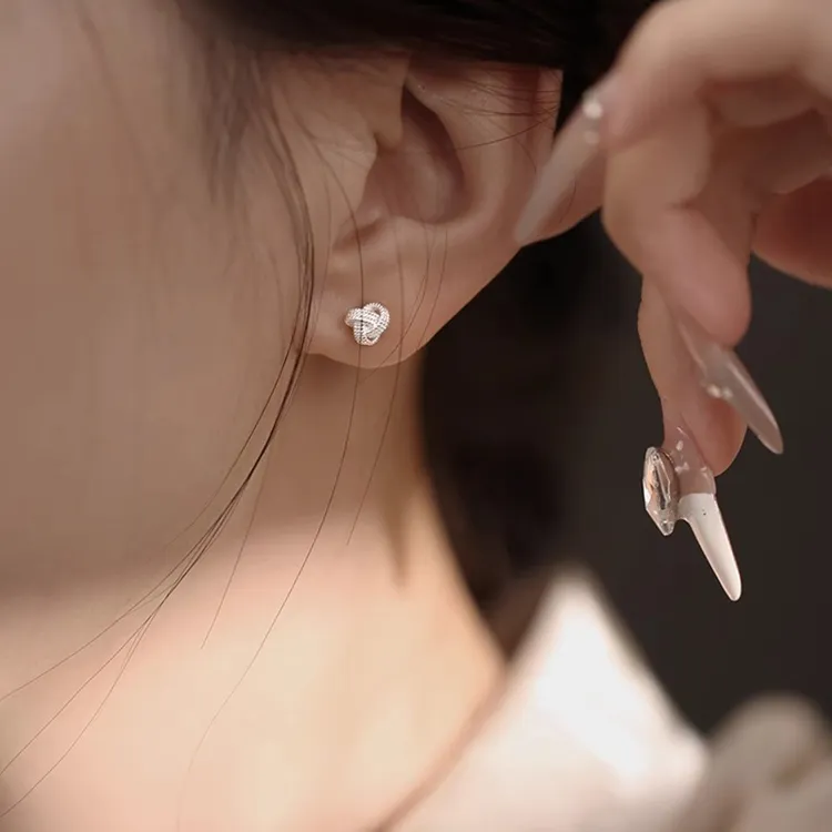 JOLLY NOTE Sterling Silver Stud Earrings Women's-2