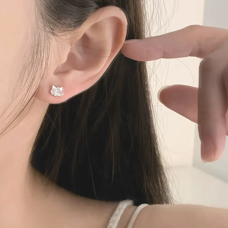 JOLLY NOTE Sterling Silver Stud Earrings Women's-4