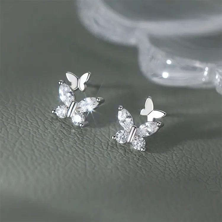 JOLLY NOTE Sterling Silver Stud Earrings Women's Good Luck-4