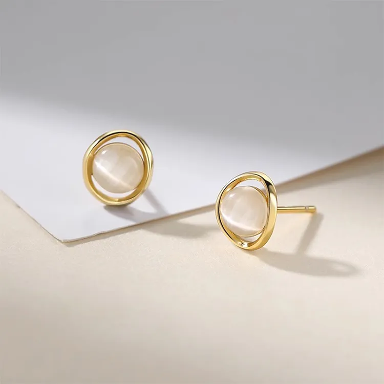 ZWU 999 Fine Silver Stud Earrings Women's-5