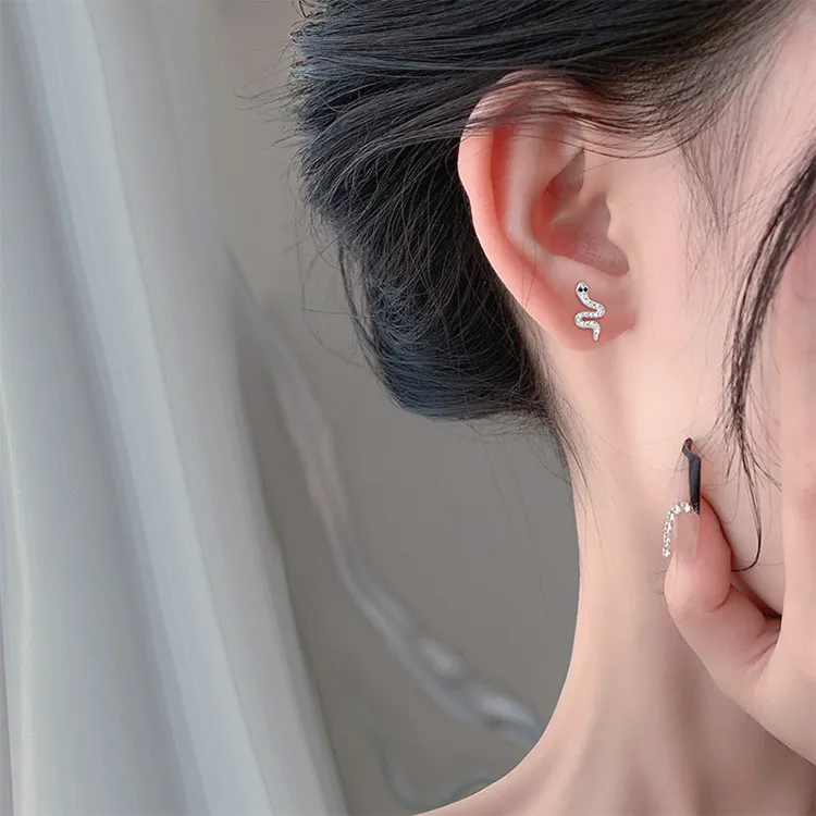 JOLLY NOTE Sterling Silver Stud Earrings Women's Good Luck-2