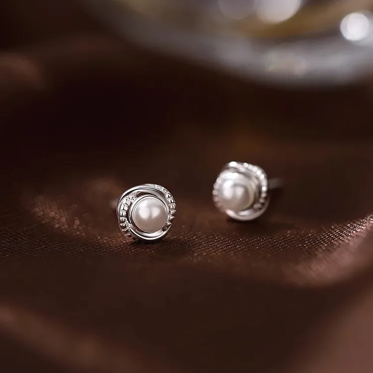 JOLLY NOTE Sterling Silver Stud Earrings Women's-4