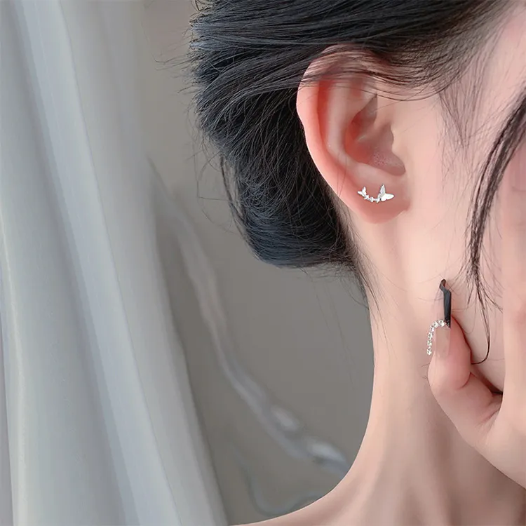 JOLLY NOTE Sterling Silver Stud Earrings Women's Good Luck-2