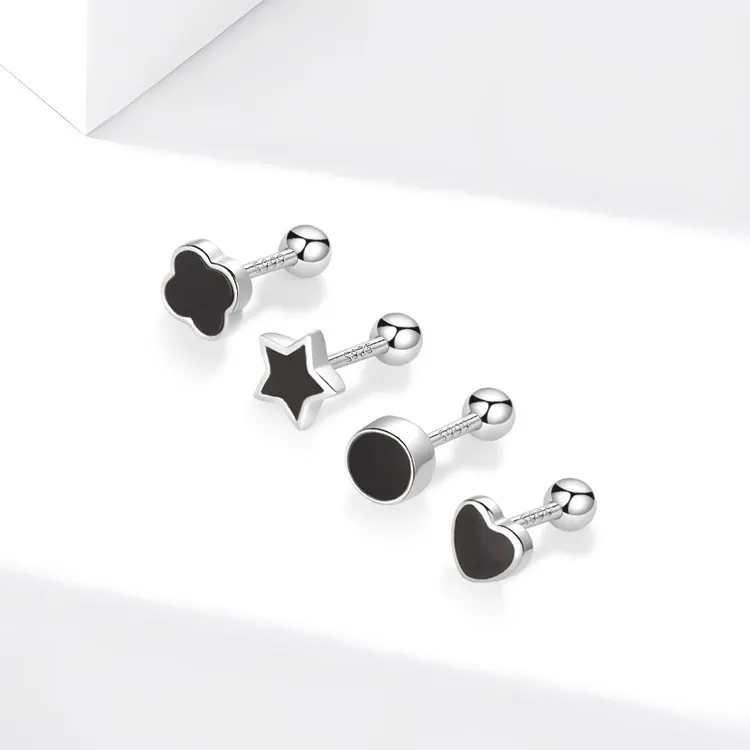 JOLLY NOTE Sterling Silver Stud Earrings Women's-3