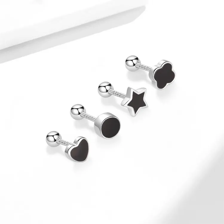 JOLLY NOTE Sterling Silver Stud Earrings Women's-4