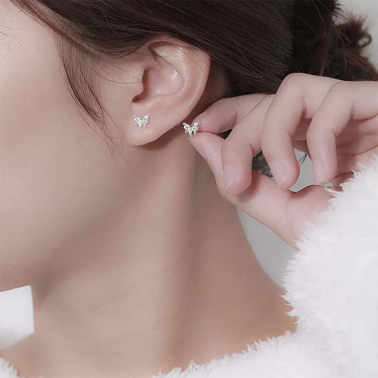 JOLLY NOTE Sterling Silver Stud Earrings Unisex-1