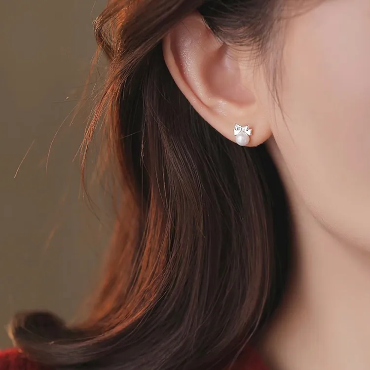 JOLLY NOTE Sterling Silver Stud Earrings Women's-2
