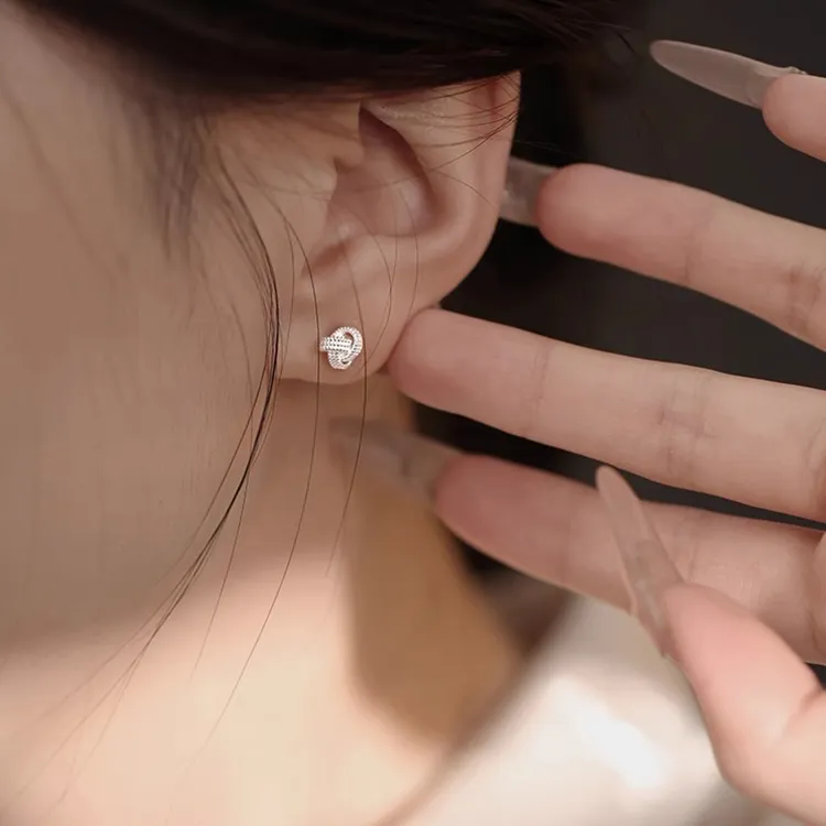 JOLLY NOTE Sterling Silver Stud Earrings Women's-3