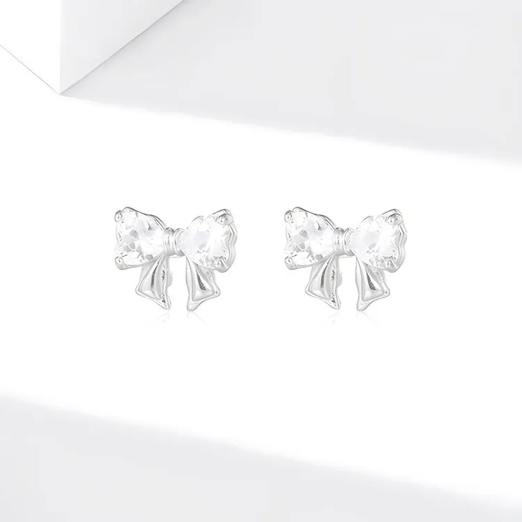JOLLY NOTE Sterling Silver Stud Earrings Women's Good Luck-3