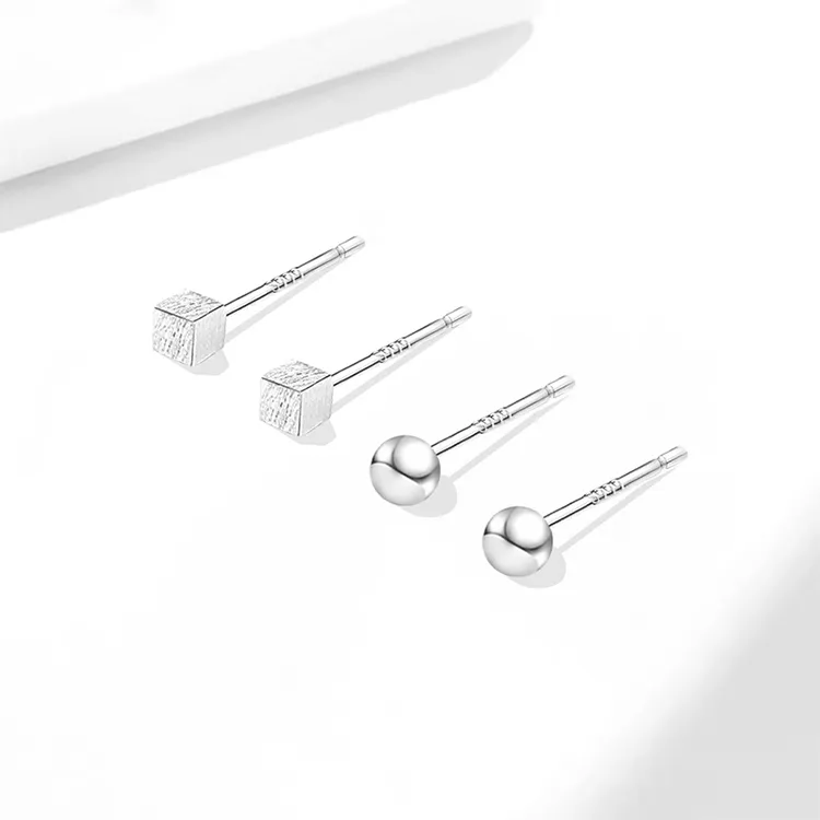JOLLY NOTE Sterling Silver Stud Earrings Women's-5