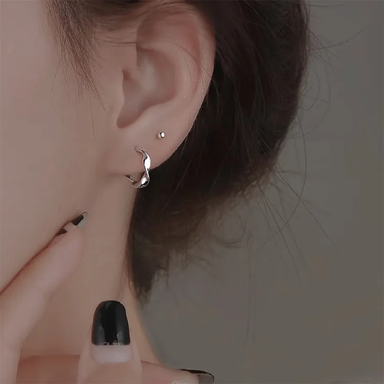 JOLLY NOTE Sterling Silver Stud Earrings Women's-1