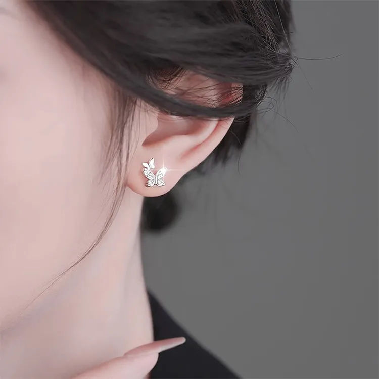 JOLLY NOTE Sterling Silver Stud Earrings Women's Good Luck-1