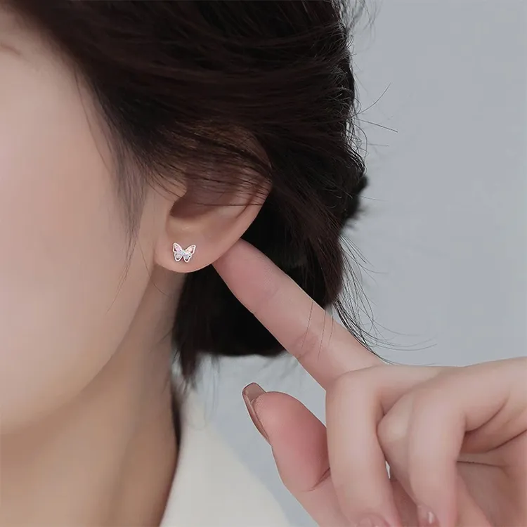 JOLLY NOTE Sterling Silver Stud Earrings Women's Good Luck-2