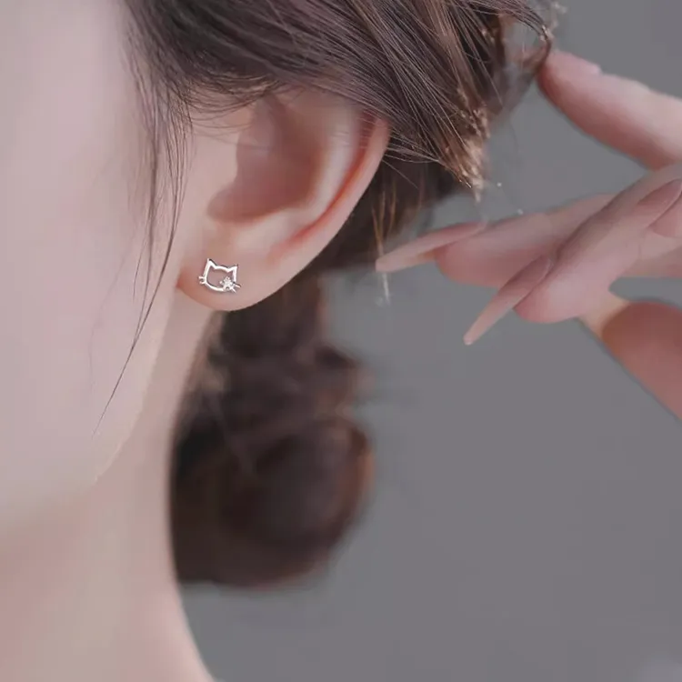 JOLLY NOTE Sterling Silver Stud Earrings Women's-2