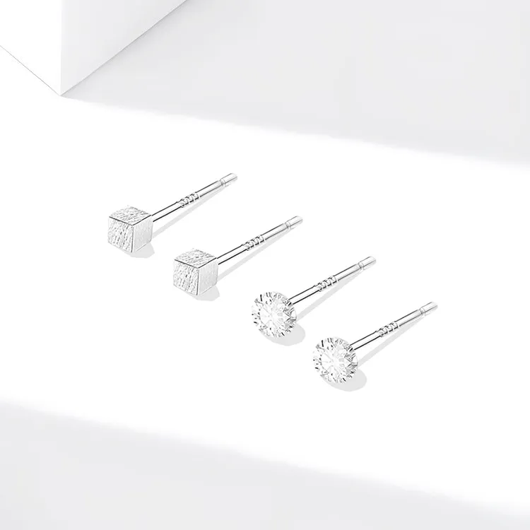 JOLLY NOTE Sterling Silver Stud Earrings Women's-4