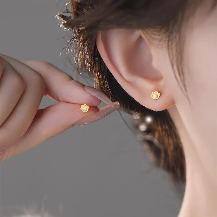 JOLLY NOTE Sterling Silver Stud Earrings Women's Good Luck-1