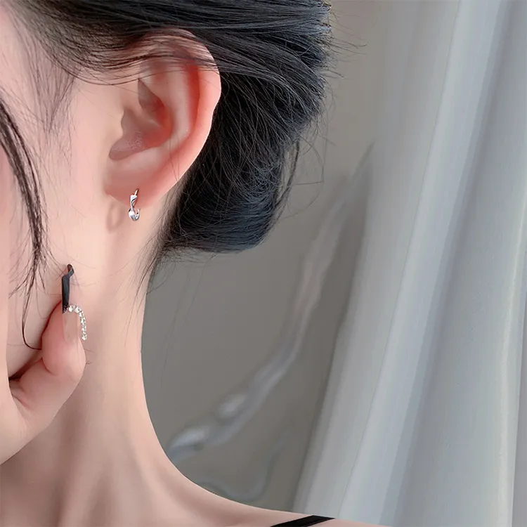 JOLLY NOTE Sterling Silver Stud Earrings Women's-2