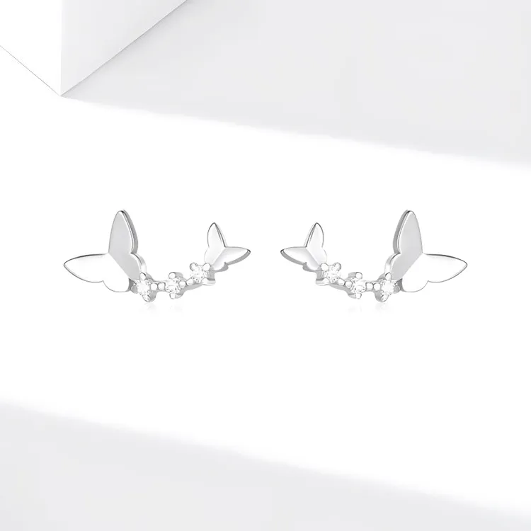 JOLLY NOTE Sterling Silver Stud Earrings Women's Good Luck-3