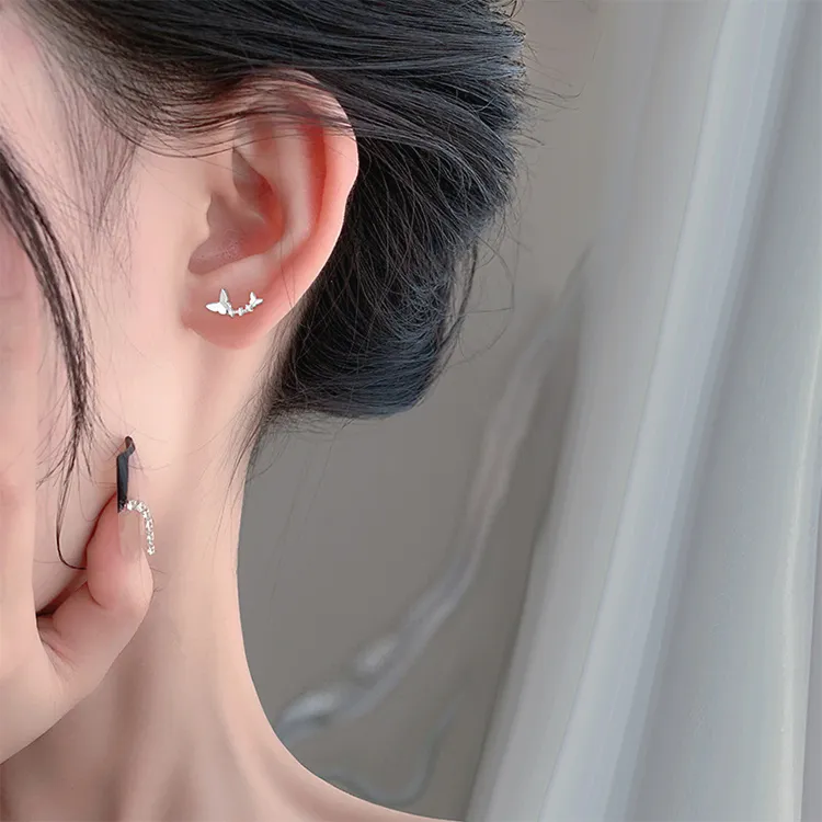 JOLLY NOTE Sterling Silver Stud Earrings Women's Good Luck-1
