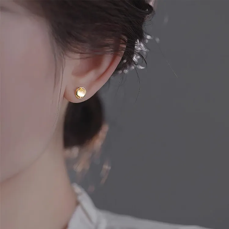 ZWU 999 Fine Silver Stud Earrings Women's-4