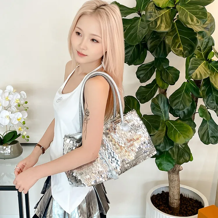 WHEELY BABY+ PU Tote Bag, Shoulder Bag Women's Silver/Green/Black/Pink-2