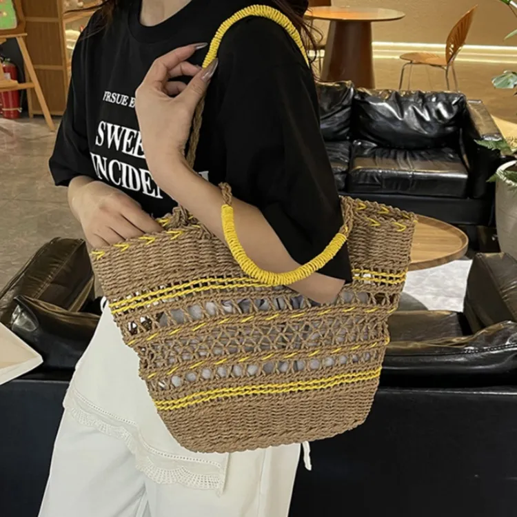 WHEELY BABY+ Woven Shoulder Bag Women's Blue/Yellow-9