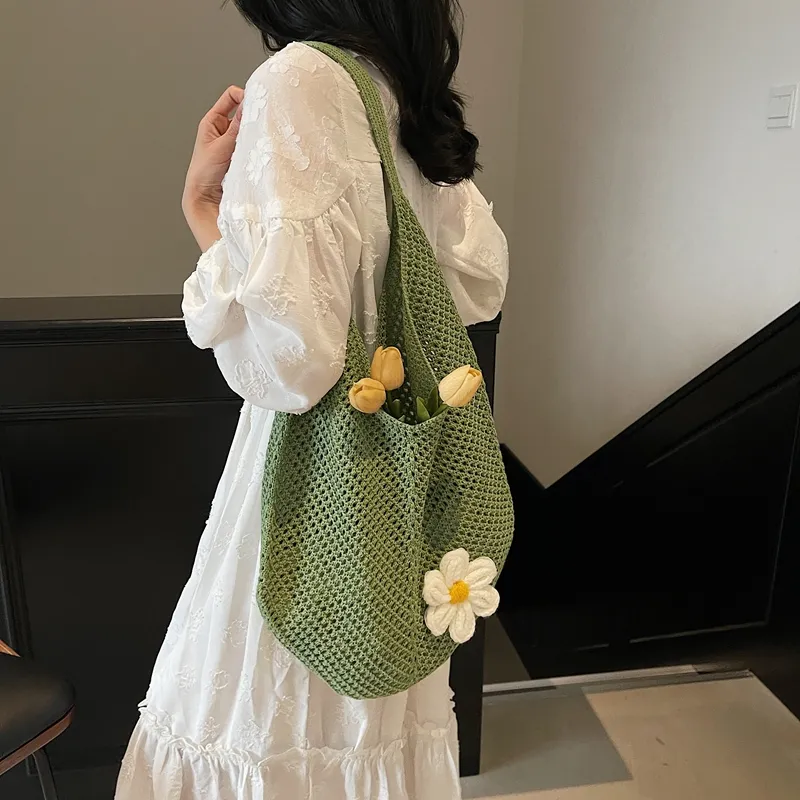 WHEELY BABY+ Woven Shoulder Bag Regular Women's Ecru/Khaki/Green/Pink-11