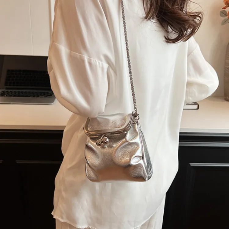 WHEELY BABY+ PU Crossbody Bag Women's Silver/Black/Gold-2
