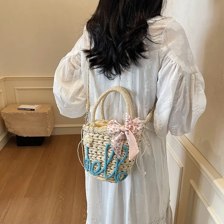 WHEELY BABY+ Straw Woven Shoulder Bag, Handbag Regular Women's Multicolor-14