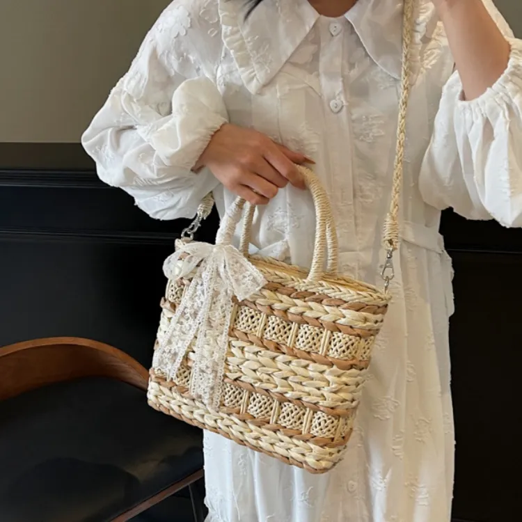 WHEELY BABY+ Straw Woven Handbag Women's Multicolor-4