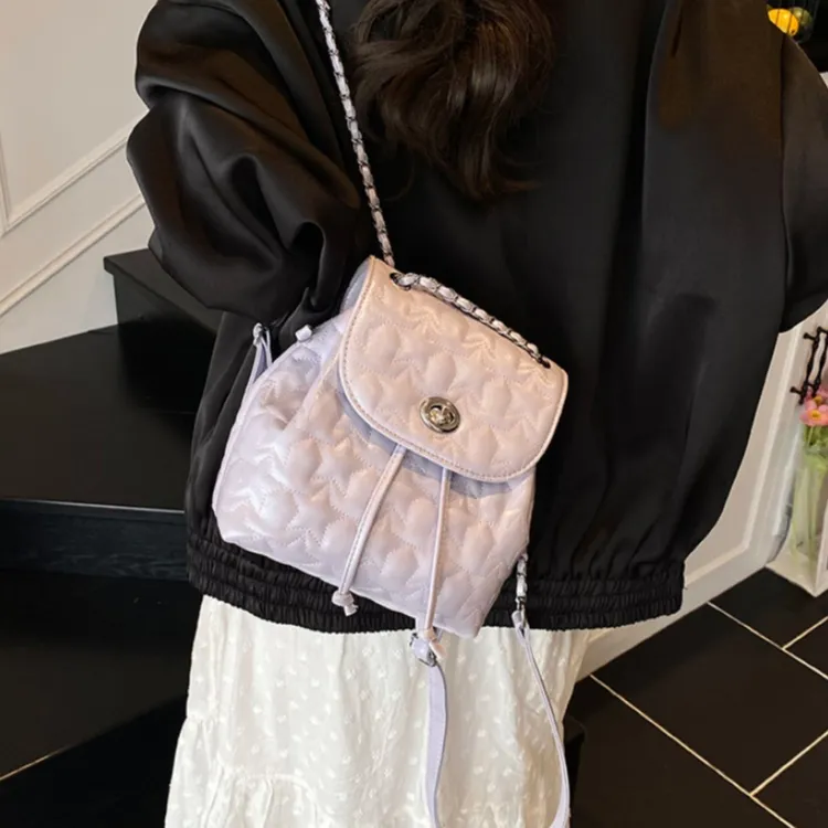 WHEELY BABY+ PU Backpack Women's Purple, Pink, Yellow, Black, White-5