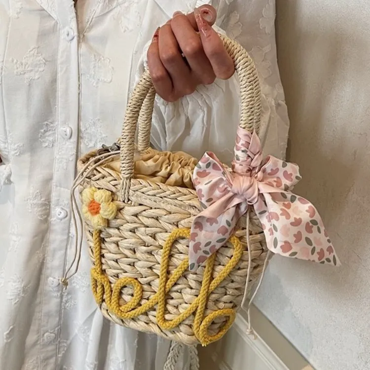 WHEELY BABY+ Straw Woven Shoulder Bag, Handbag Regular Women's Multicolor-7