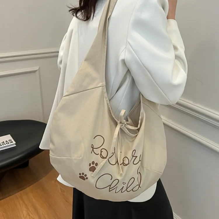 WHEELY BABY+ Canvas Bag Crossbody Bag Shoulder Bag Large Capacity Tote Regular Women's Pink/Khaki-6
