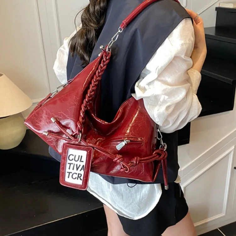 WHEELY BABY+ PU Shoulder Bag, Crossbody Bag Women's Red/Silver Black/White-3